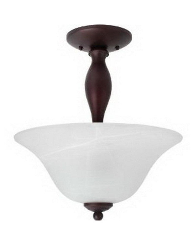 Globe Lighting 6189801 Two Light Semi Flush in Crimson Coffee Finish