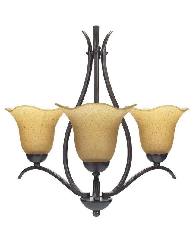 Globe Lighting 6085701 Three Light Chandelier in Crimson Coffee Finish