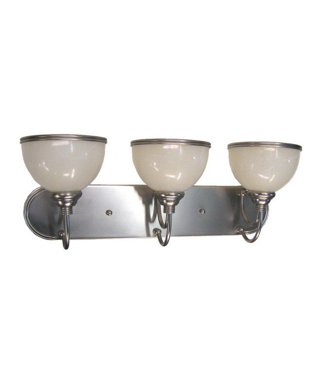 Triarch Lighting 25783 BS Three Light Bath Vanity Wall Mount in Brushed Steel Finish
