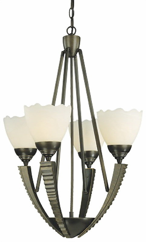 Thomas Lighting M2022-63 Anvil Collection 4 Light Chandelier in Painted Bronze Finish