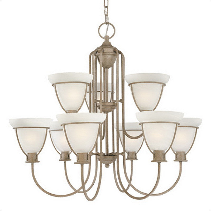 Thomas Lighting M3149-90 Sonoma Collection 9 Light Chandelier in Weathered Silver Finish.