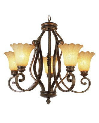 Trans Globe Lighting 2225 BRG Five Light Tuscan Chandelier in Burnished Gold Finish