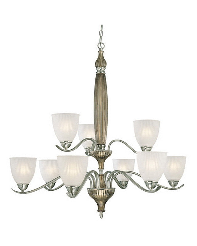 Thomas Lighting M2071-78 Nine Light Chandelier in Brushed Nickel Finish