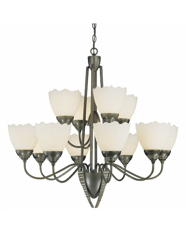 Thomas Lighting M2020-63 Twelve Light Chandelier in Painted Bronze Finish