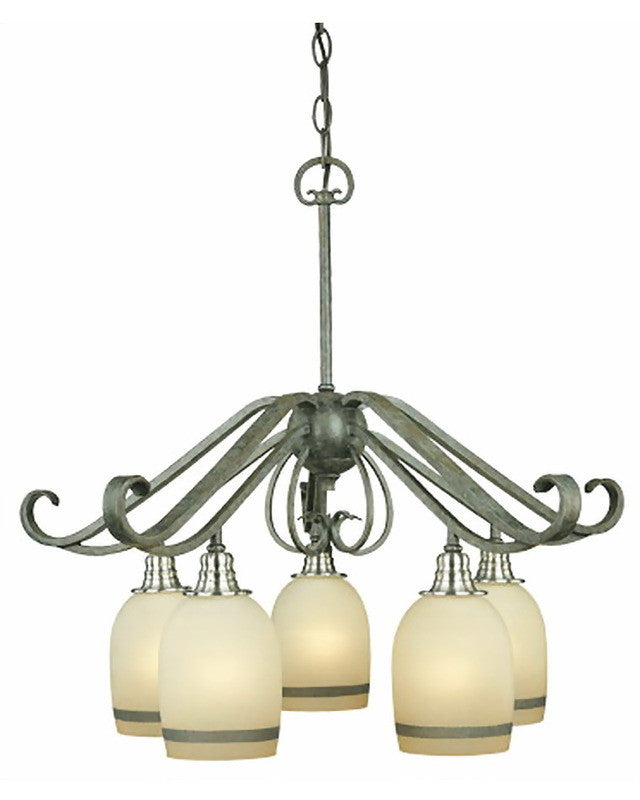 Thomas Lighting M2092-26 Five Light Chandelier in Natural Slate and Nickel Finish