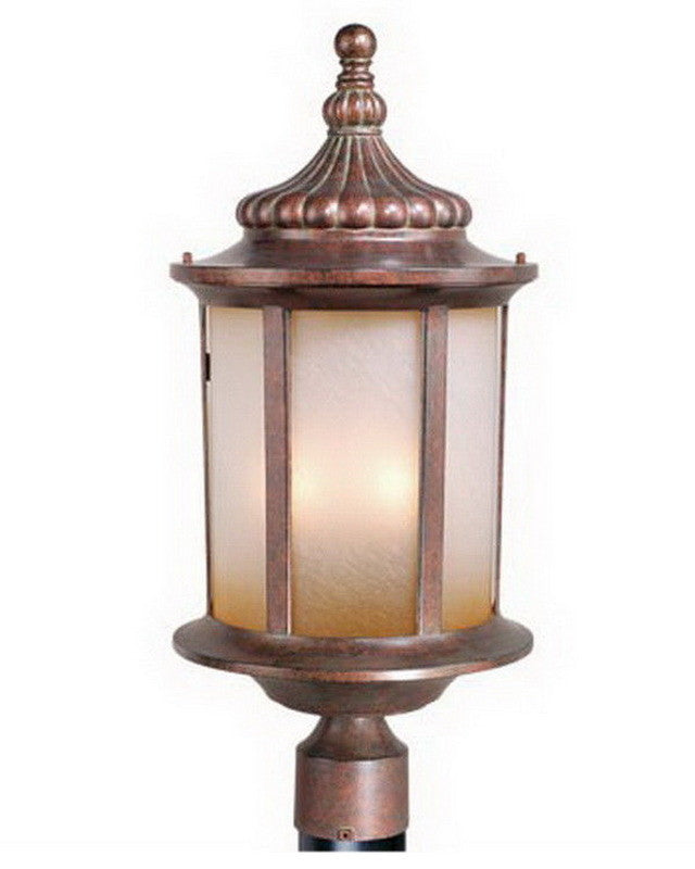 Vaxcel Lighting OP39005 RBZ Three Light Exterior Outdoor Post Lantern in Royal Bronze Finish