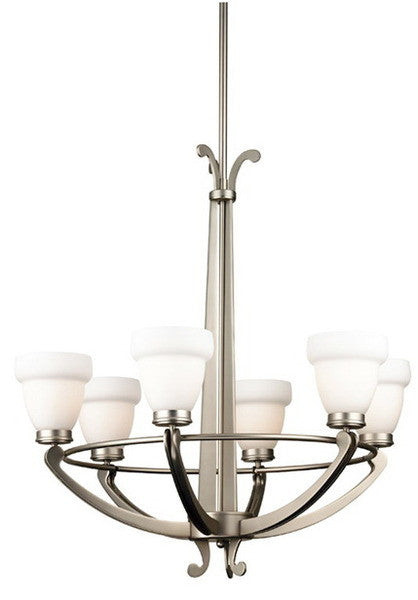 Forecast Lighting F1040-62 6 Light Chandelier in Metallic Silver Finish