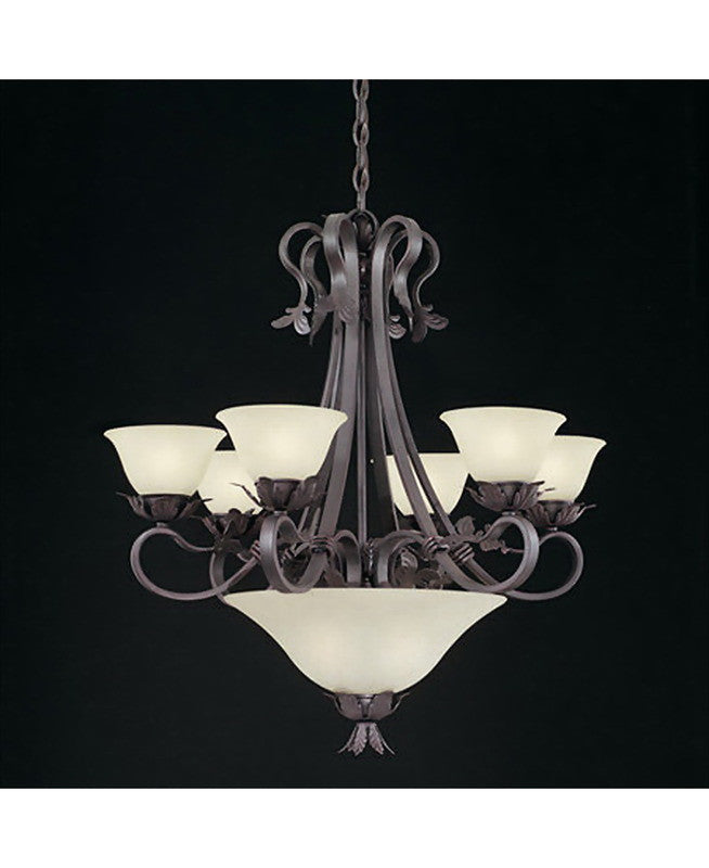 Thomas Lighting M2041-63 Sante Fe Collection Nine-light Chandelier in Painted Bronze Finish