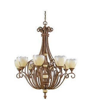 Kichler Lighting 1037 APC Crosswell Collection Eight Light Chandelier in Aged Pecan Finish