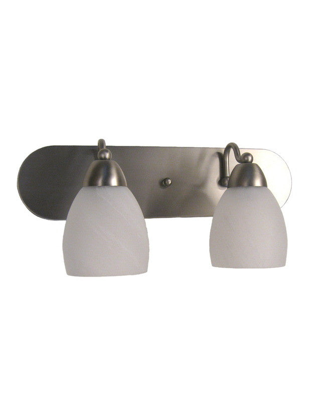 Rainbow Lighting 5126-2 BN Two Light Bath Wall Fixture in Brushed Nickel Finish