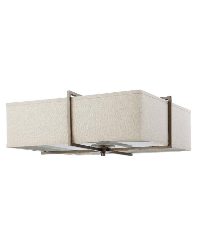 Nuvo Lighting 60-4069 Logan Square Collection Four Light Energy Star Efficient Fluorescent GU24 Flush Ceiling Mount in Hazel Bronze Finish