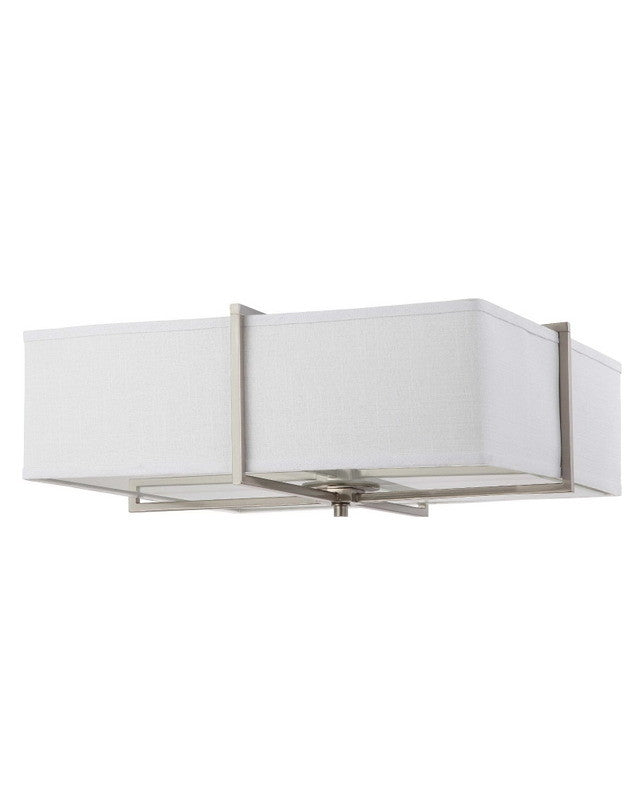 Nuvo Lighting 60-4369 Logan Square Collection Four Light Energy Star Efficient Fluorescent GU24 Flush Ceiling Mount in Brushed Nickel Finish