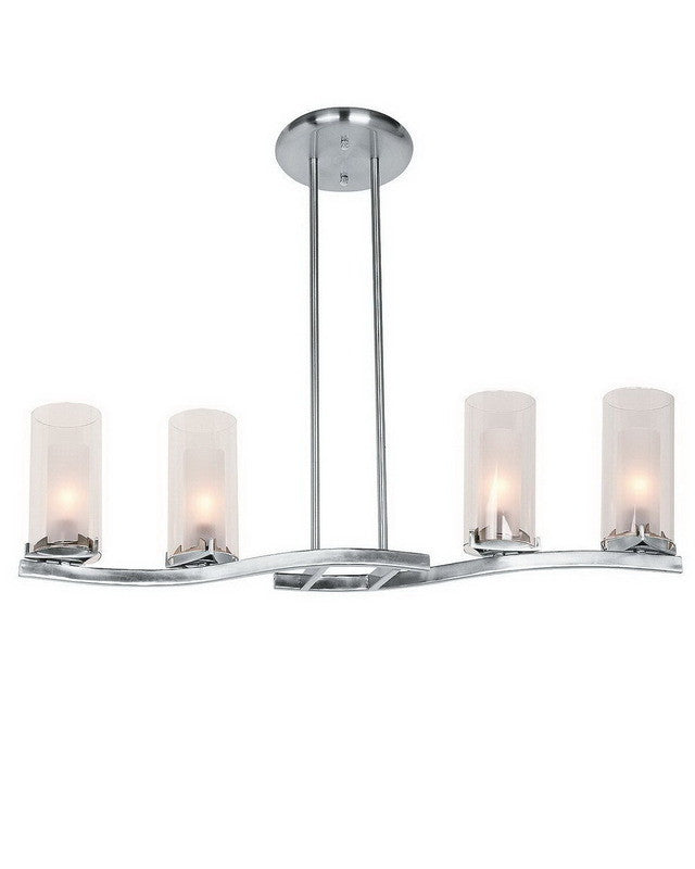 Access Lighting 50506 BSFRC Four Light Pendant Chandelier in Brushed Steel Finish