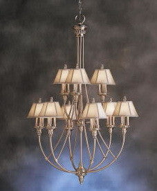 Kichler Lighting 1890 AP Alexandria Collectin Twenty Seven Light Hanging Chandelier in Antique Pewter Finish