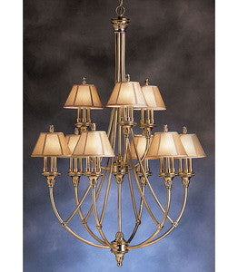 Kichler Lighting 1890 BAB Alexandria Collection Twenty Seven Light Hanging Chandelier in Burnished Antique Brass Finish