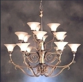 Kichler Lighting 1659 BAB Fifteen Light Graceville Collection Hanging Chandelier in Burnished Antique Brass Finish