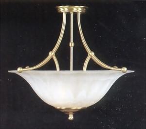 Quoizel Lighting AM1680Y Three Light Amherst Collection Semi Flush Ceiling Mount in Satin Brass Finish