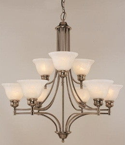 Trans Globe Lighting 9299AN Nine Light Two Tier Chandelier in Antique Nickel Finish