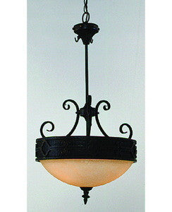 Trans Globe Lighting 3764 BK Three Light Hanging Pendant Chandelier in Black Finish