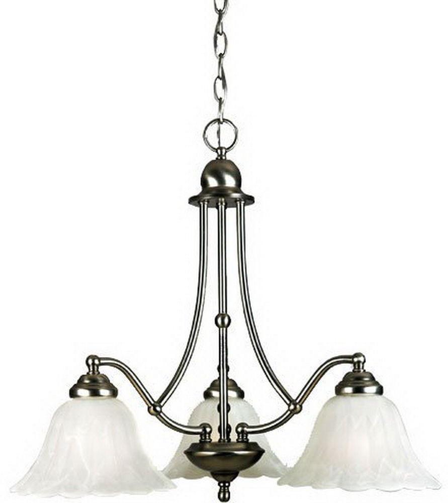 Quoizel Lighting AM3046ES Three Light Amherst Collection Hanging Chandelier in Empire Silver Finish