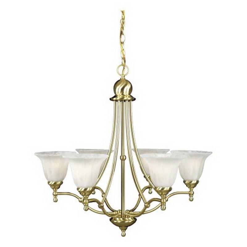 Quoizel Lighting AM5103Y Six Light Amherst Collection Chandelier in Satin Brass Finish