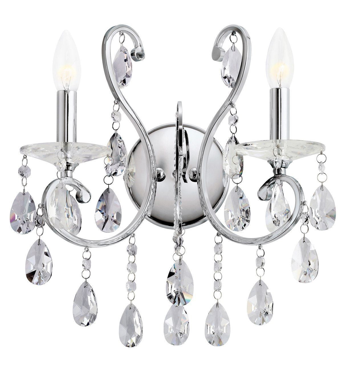 Kichler Lighting 6013 CH Marcalina Collection Two Light Wall Sconce in Polished Chrome Finish