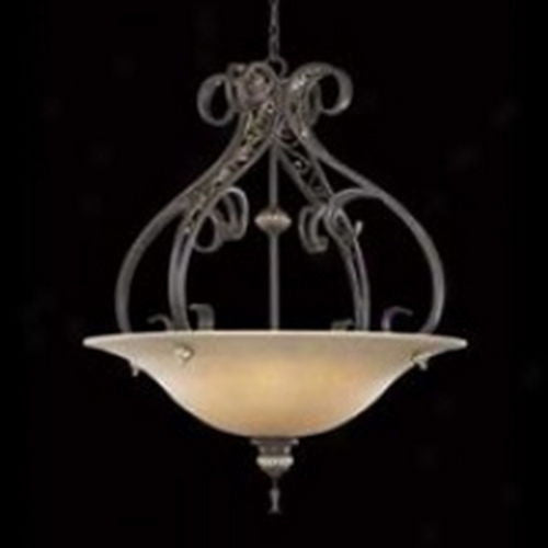 Quorum International 6385-6-83 Six Light Hanging Pendant Chandelier in Natural Rust Finish