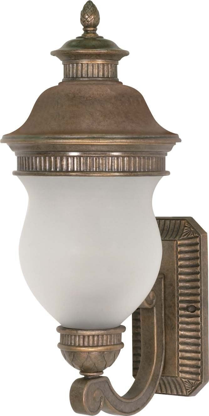 Nuvo Lighting 60-876 Luxor Collection Three Light Exterior Outdoor Wall Lantern in Platinum Gold Finish