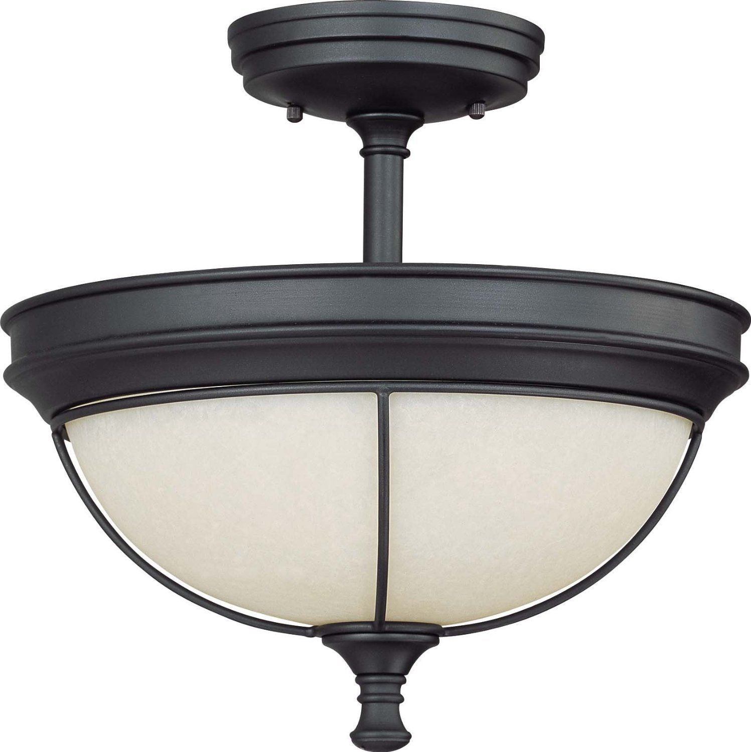 Nuvo Lighting 60-2822 Salem Collection Two Light Semi Flush Ceiling Mount in Aged Bronze Finish