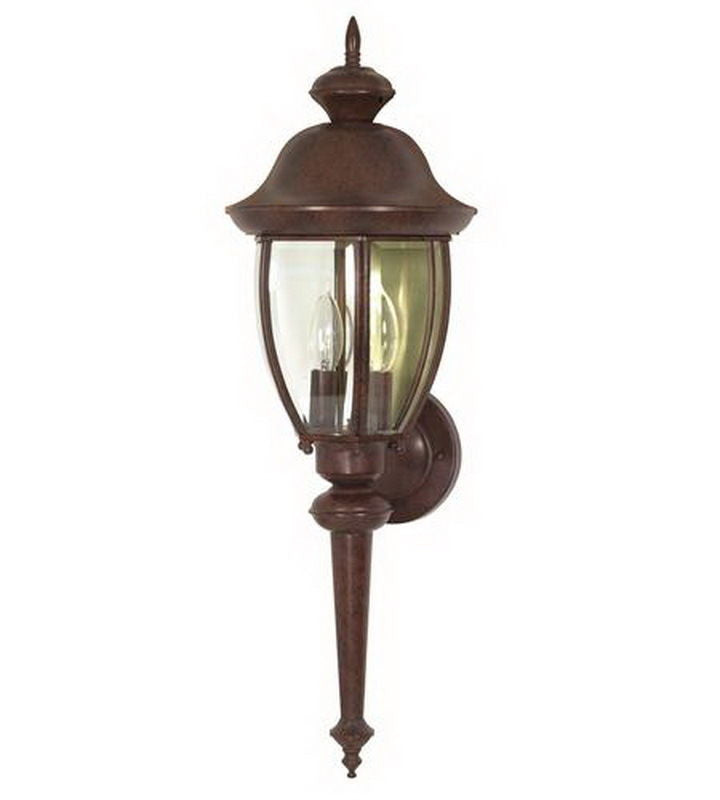 Nuvo Lighting 60-765 New Haven Collection Two Light Exterior Outdoor Wall Lantern in Old Bronze Finish