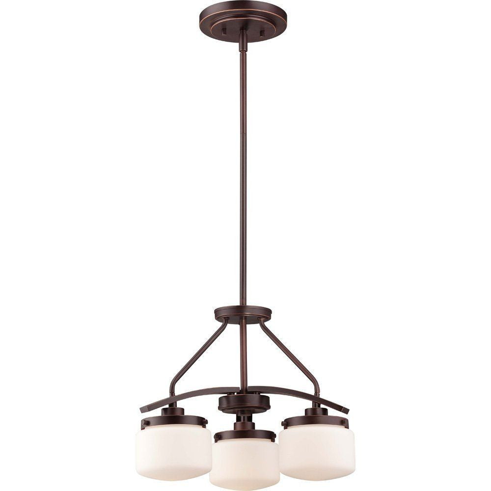 Nuvo Lighting 60-5127 Austin Collection Three Light Hanging Pendant Chandelier in Russet Bronze Finish