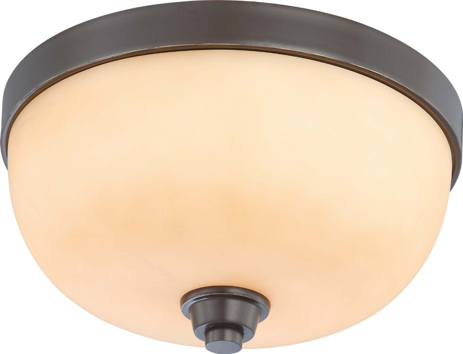 Nuvo Lighting 60-4212 Helium Collection Two Light Flush Ceiling Mount in Vintage Bronze Finish