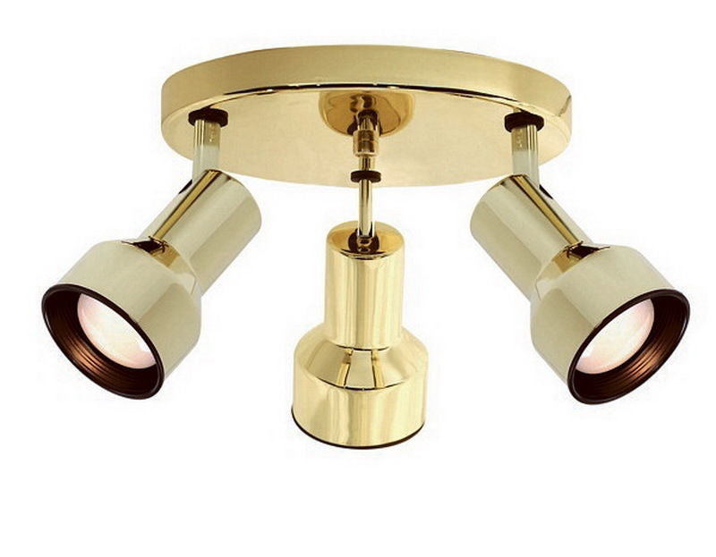 Nuvo Lighting 76-411 Three Light R30 Step Cylinder Adjustable Head Flush Ceiling Mount in Polished Brass Finish