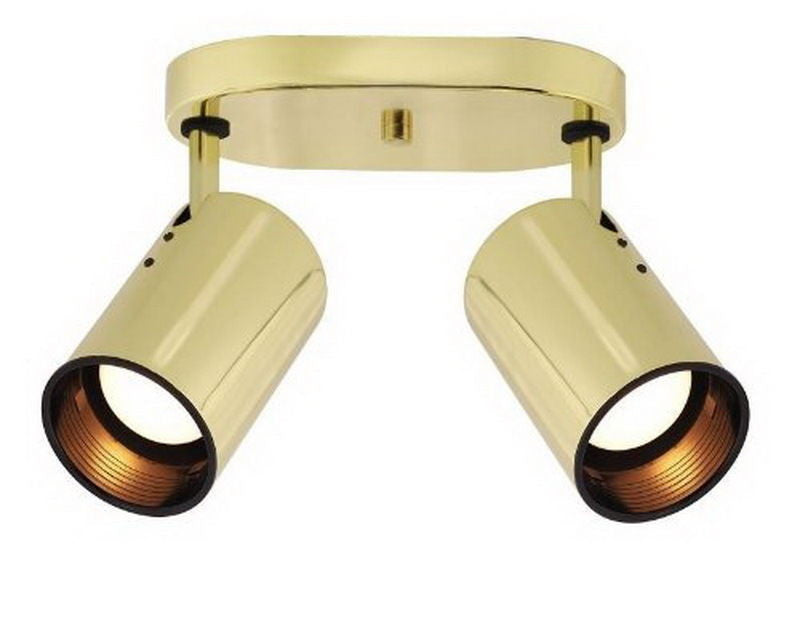 Satco Lighting SF76-415 Two Light Flush Ceiling Fixture in Polished Brass Finish