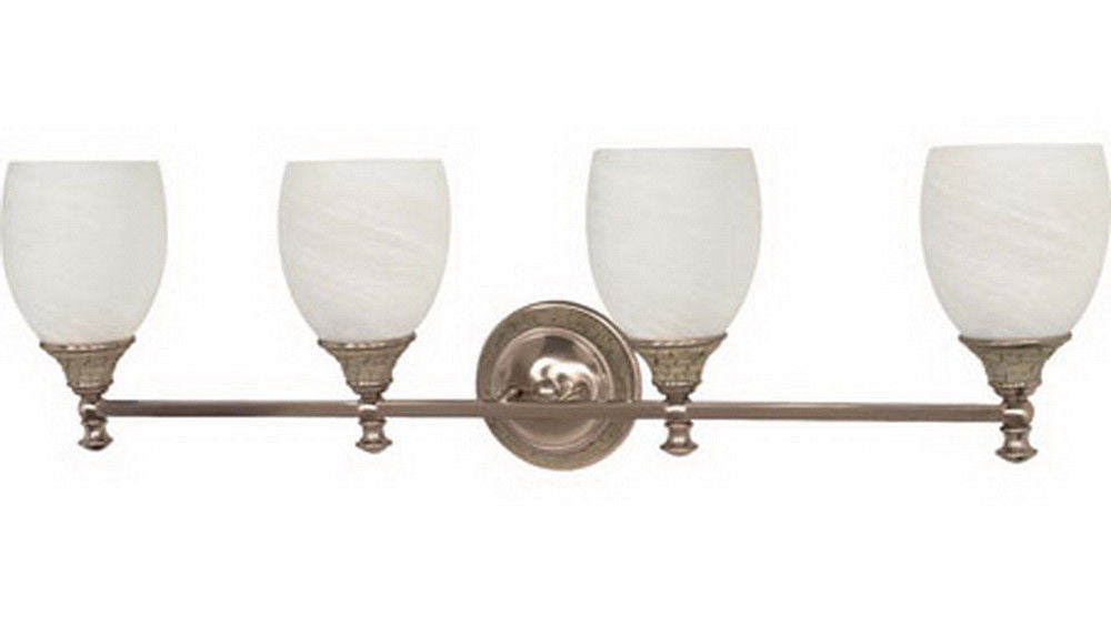 Nuvo Lighting 60-456 Rockport Milano Collection Four Light Bath Vanity Wall Mount in Brushed Nickel Finish