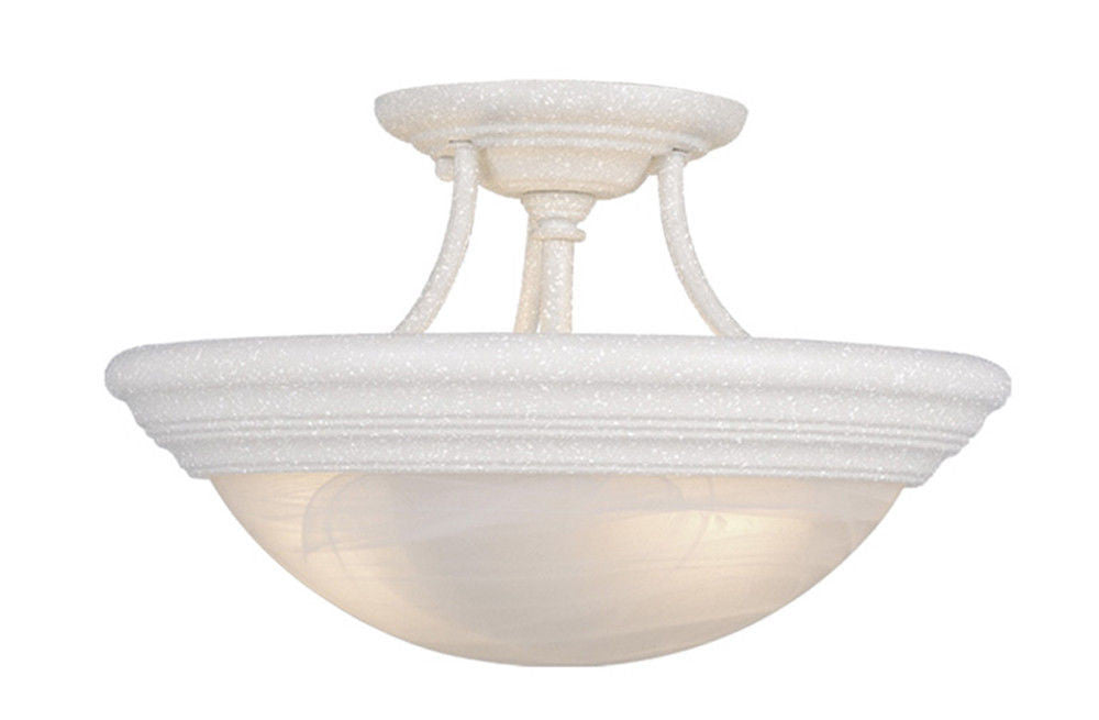 Vaxcel Lighting CC32714 TW Two Light Semi Flush Ceiling Fixture in Textured White Finish