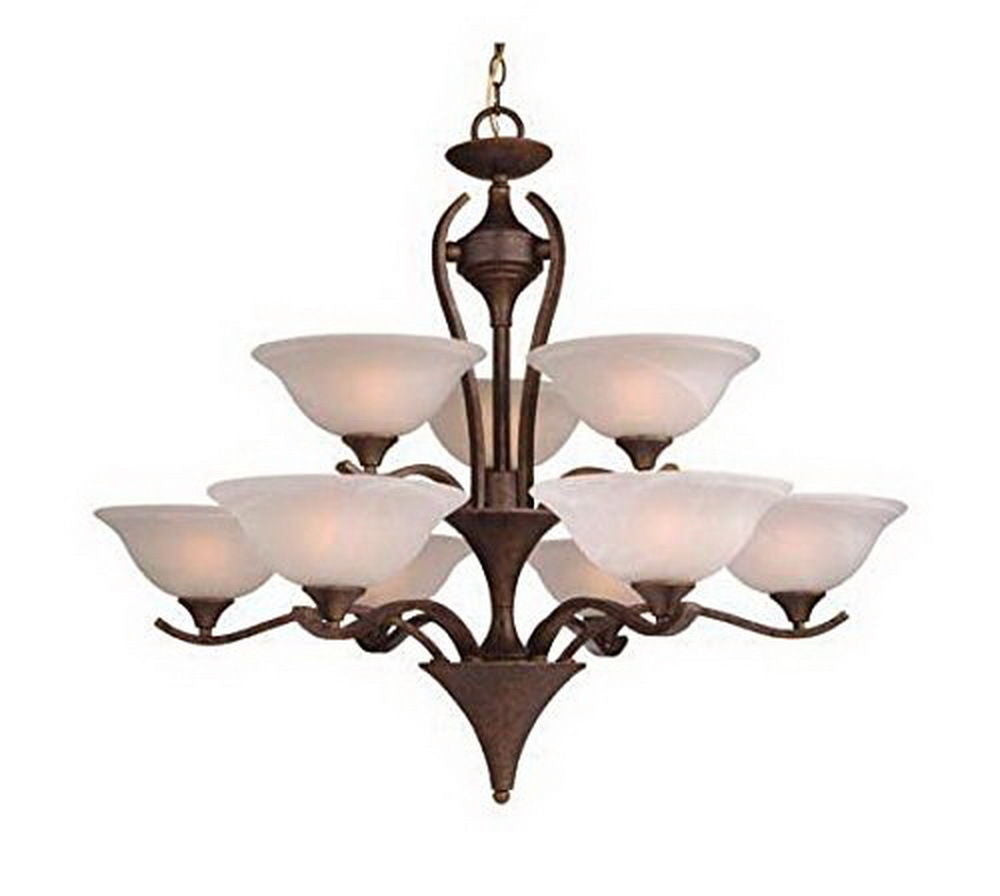 Vaxcel Lighting CH27609 WP Nine Light Hanging Chandelier in Weathered Patina Finish