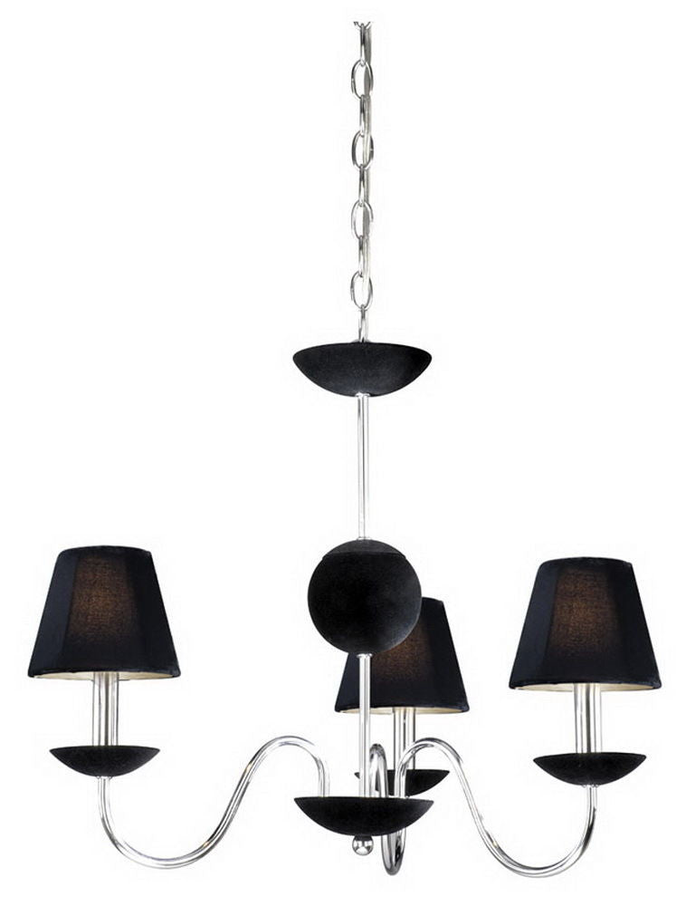 Vaxcel Lighting MACHU003 CH Three Light Hanging Chandelier in Polished Chrome Finish