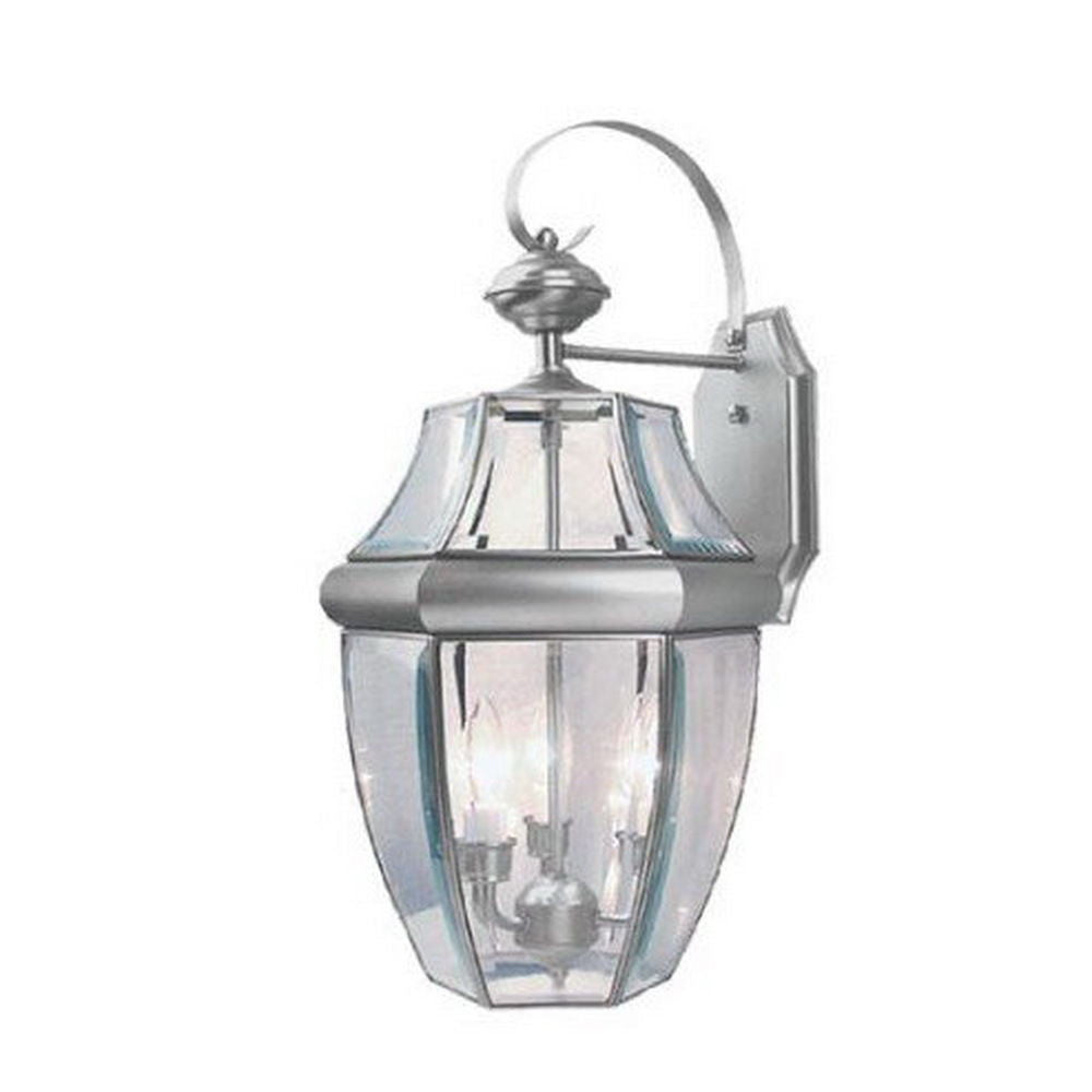 Vaxcel Lighting OW6213 BN Three Light Outdoor Wall Lantern in Brushed Nickel Finish