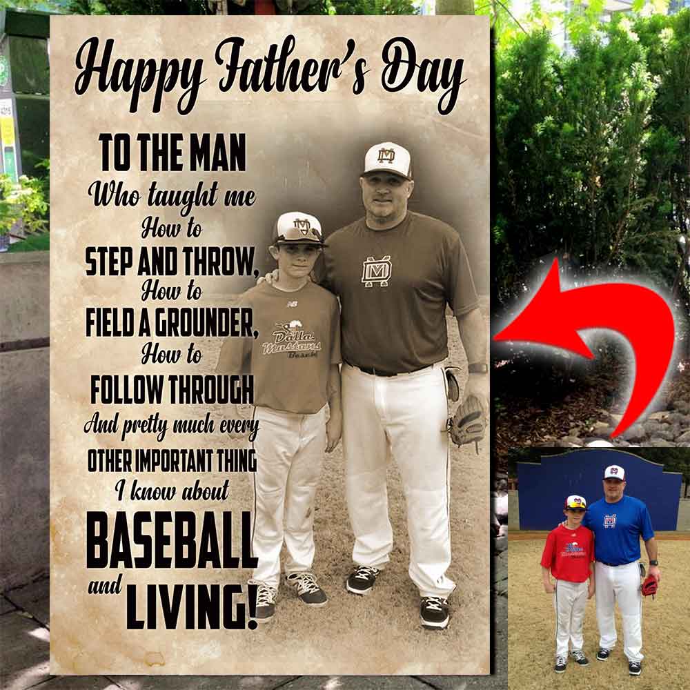 Personalized Baseball Happy Father'S Day Canvas, Gift For Sport Player
