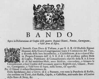 Announcement of Cosimo III wine