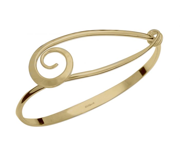 Ed Levin 14kt Gold Swirl Bracelet - Pyramid Studios