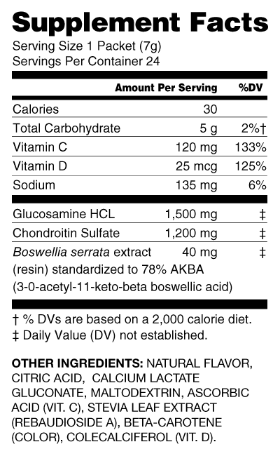 Supple Instant supplement facts panel