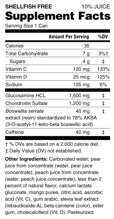 Supple drink supplement facts panel