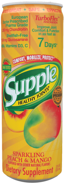 Supple Drink can with glucosamine, chondroitin and Boswellia serrata. 