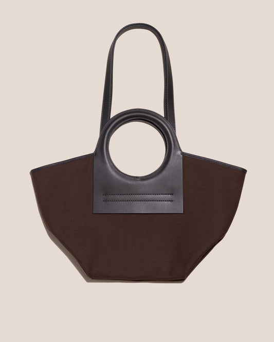 CALA L - Leather-trimmed Canvas Tote Bag – Hereu Studio