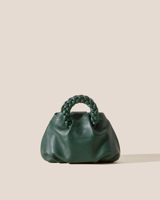 Hereu Women's Green 'bombon' Braided Handle Leather Crossbody Bag
