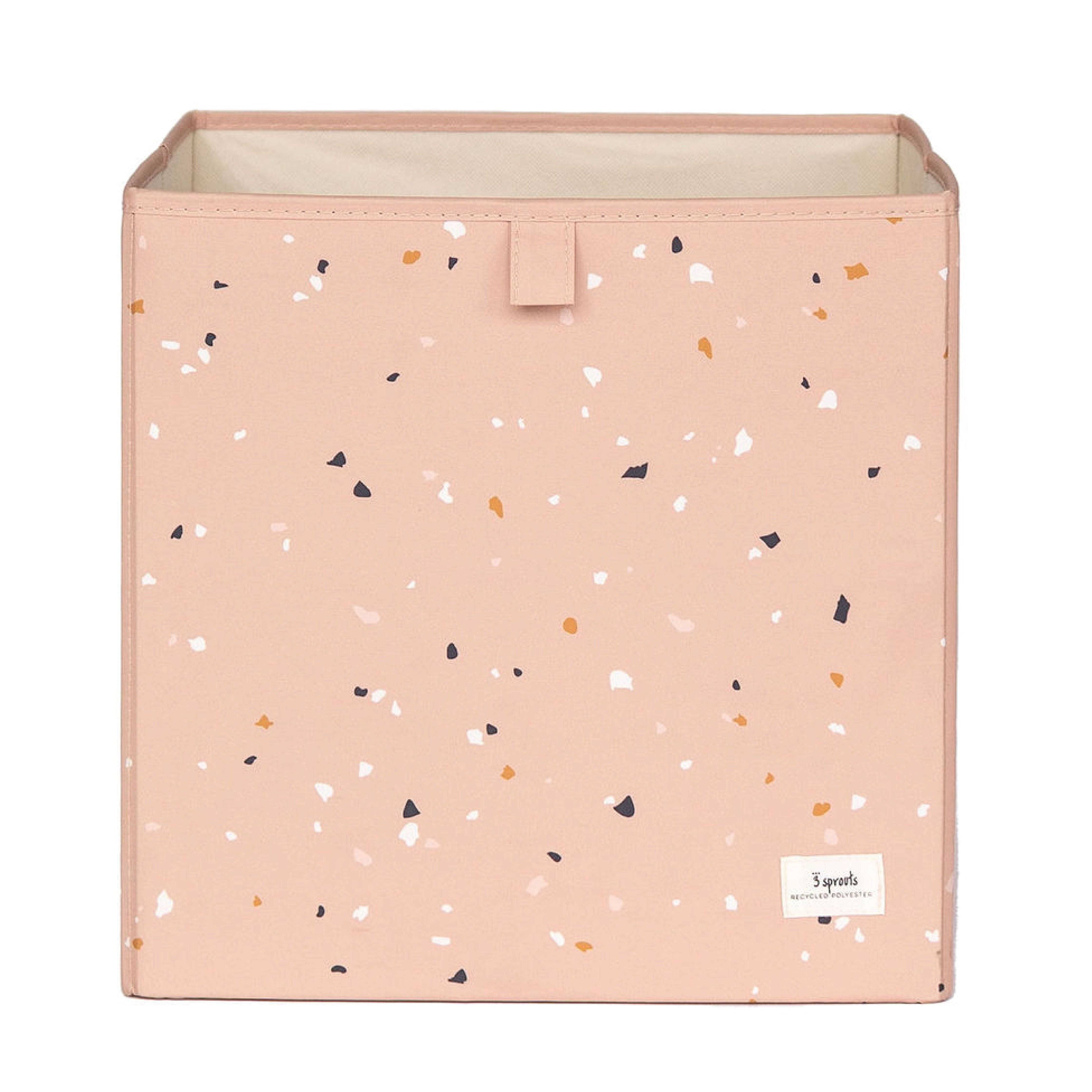 3 Sprouts Recycled Fabric Storage Cube - Terrazzo Cream