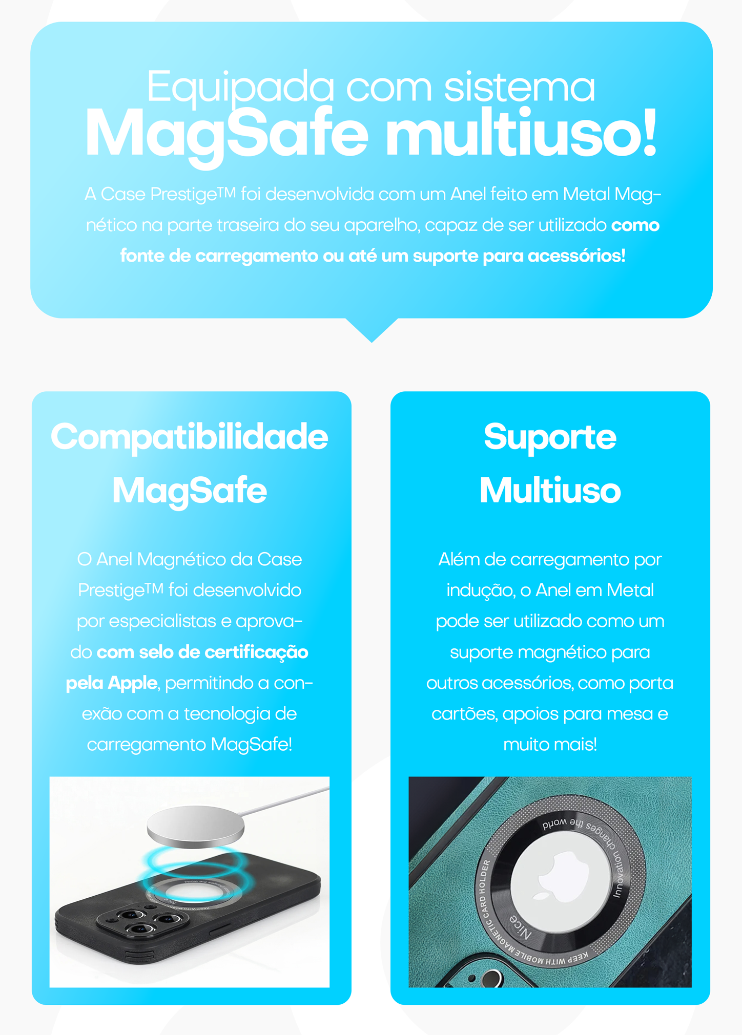 Case com Proteção Completa e Anel Magnético - Prestige