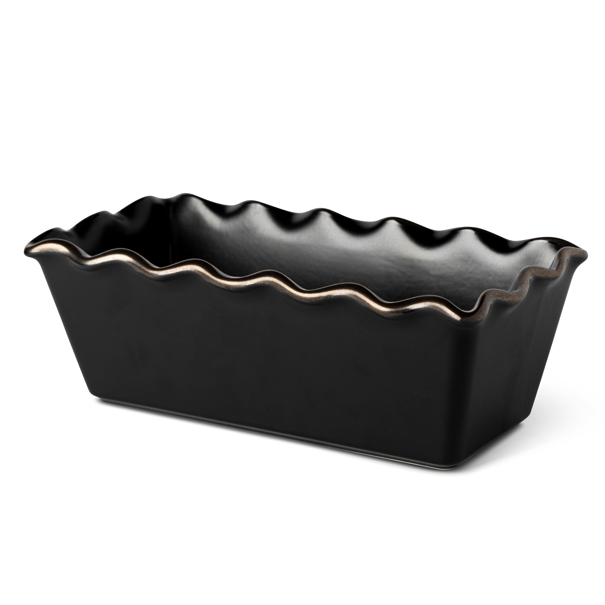 9" ceramic loaf dish, black